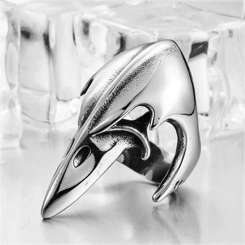Crow Head Stainless Steel Beast Ring