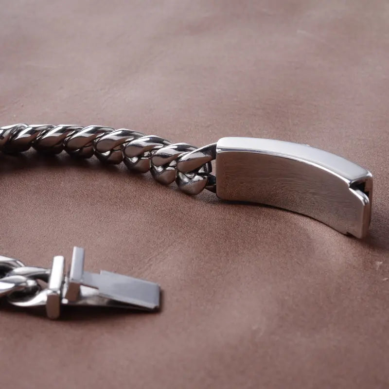 Cuban Link Cross Clasp Stainless Steel Bracelet