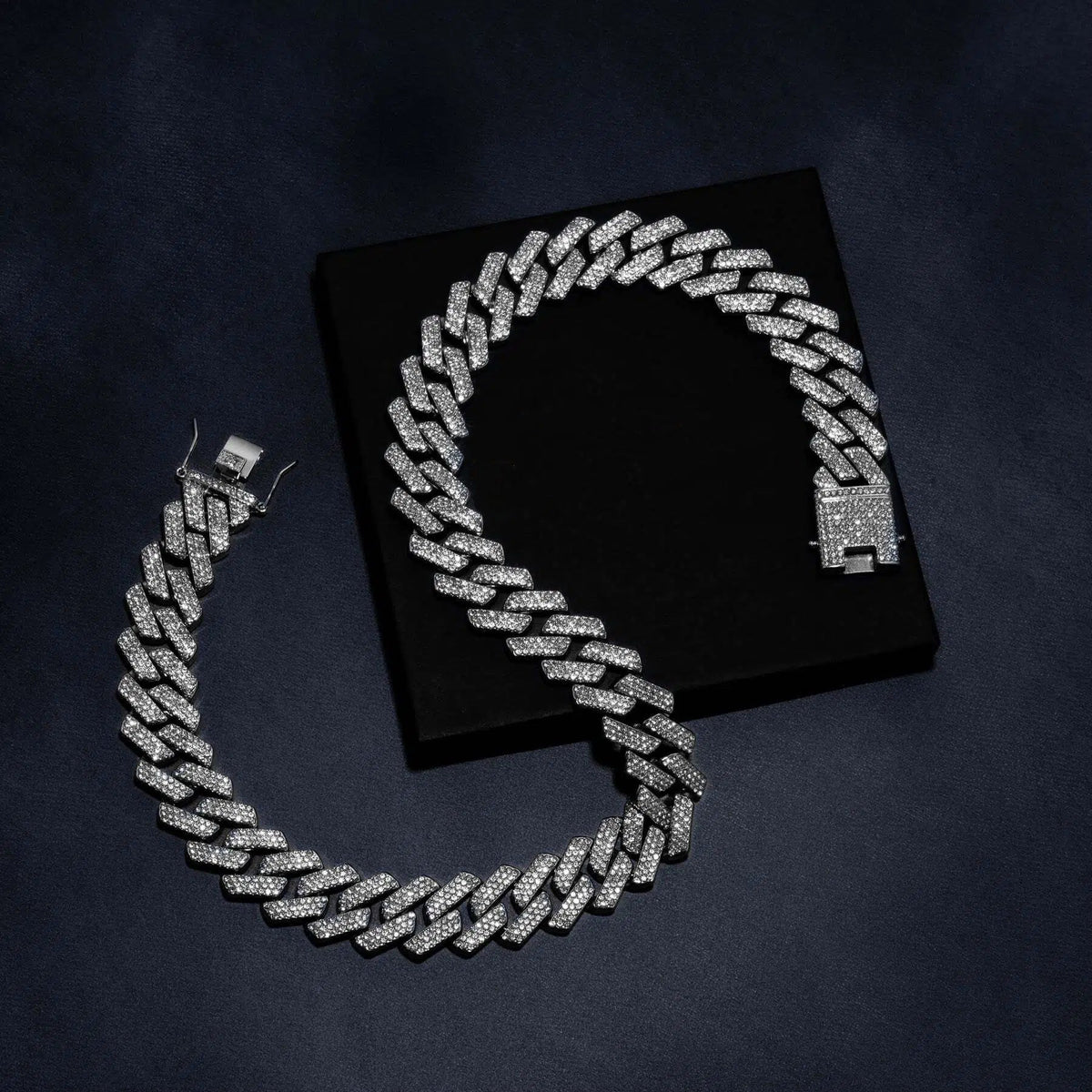 18mm Prong Set Cuban Chain & Bracelet Bundle