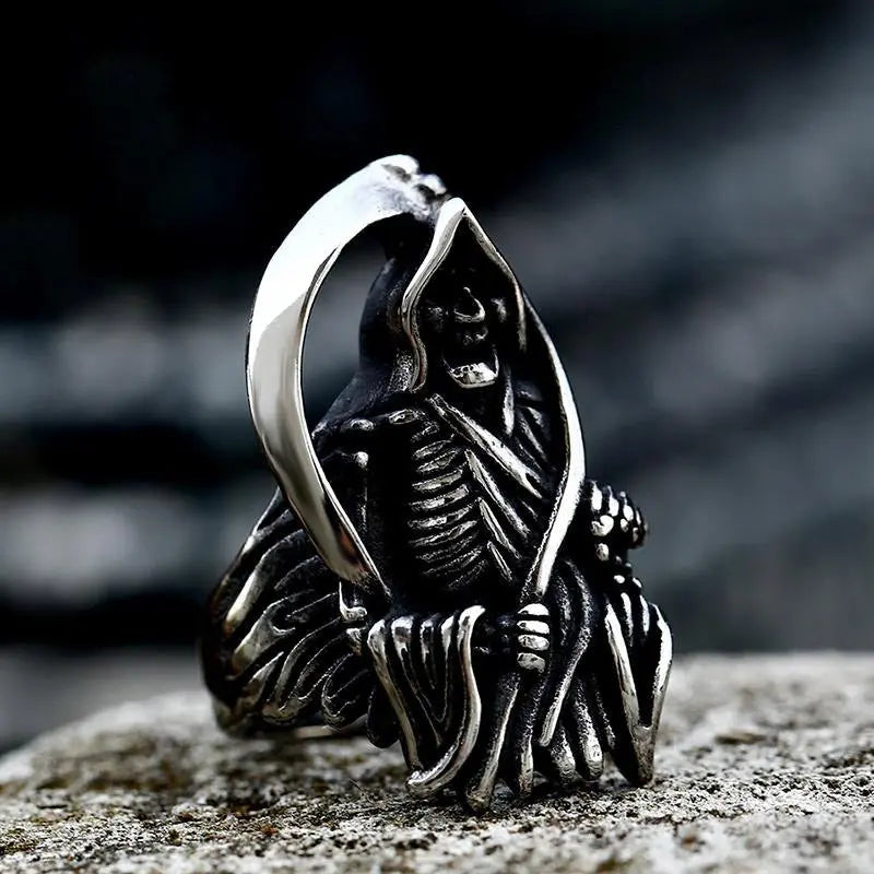 Death Scythe Skull Stainless Steel Ring