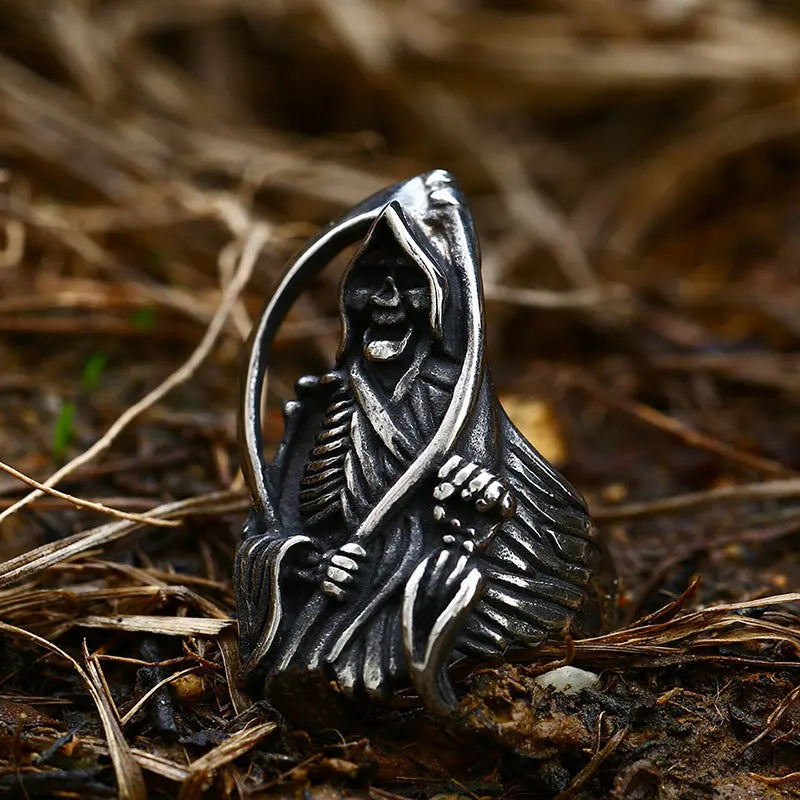 Death Scythe Skull Stainless Steel Ring