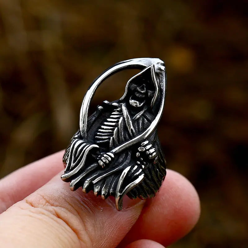 Death Scythe Skull Stainless Steel Ring