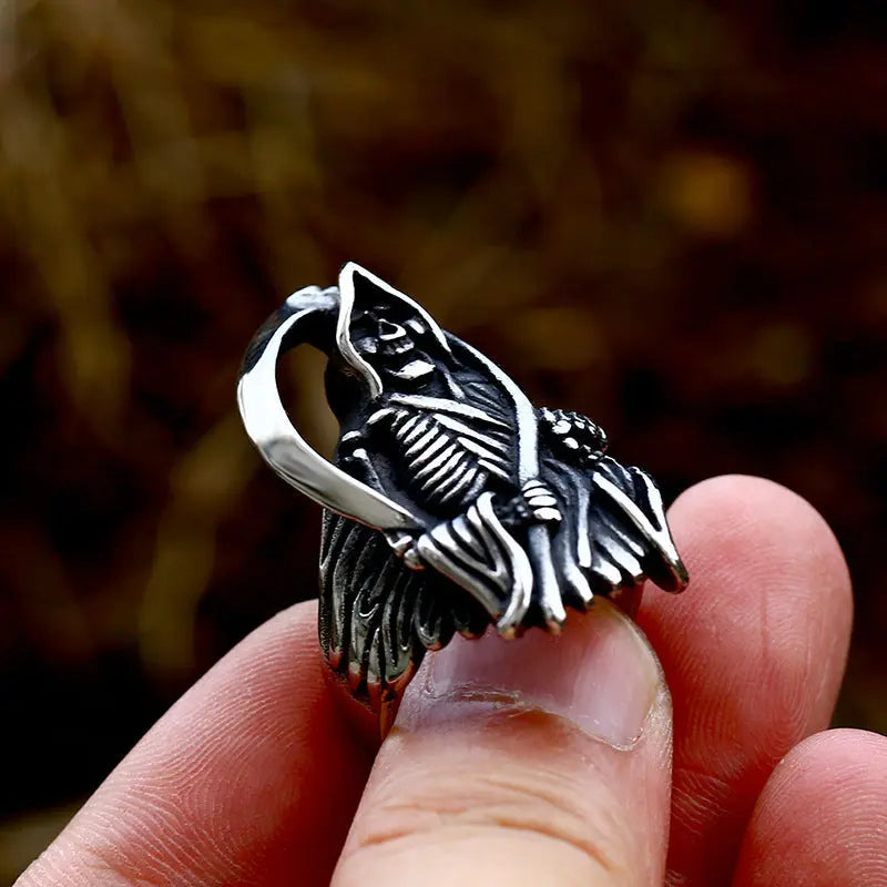 Death Scythe Skull Stainless Steel Ring