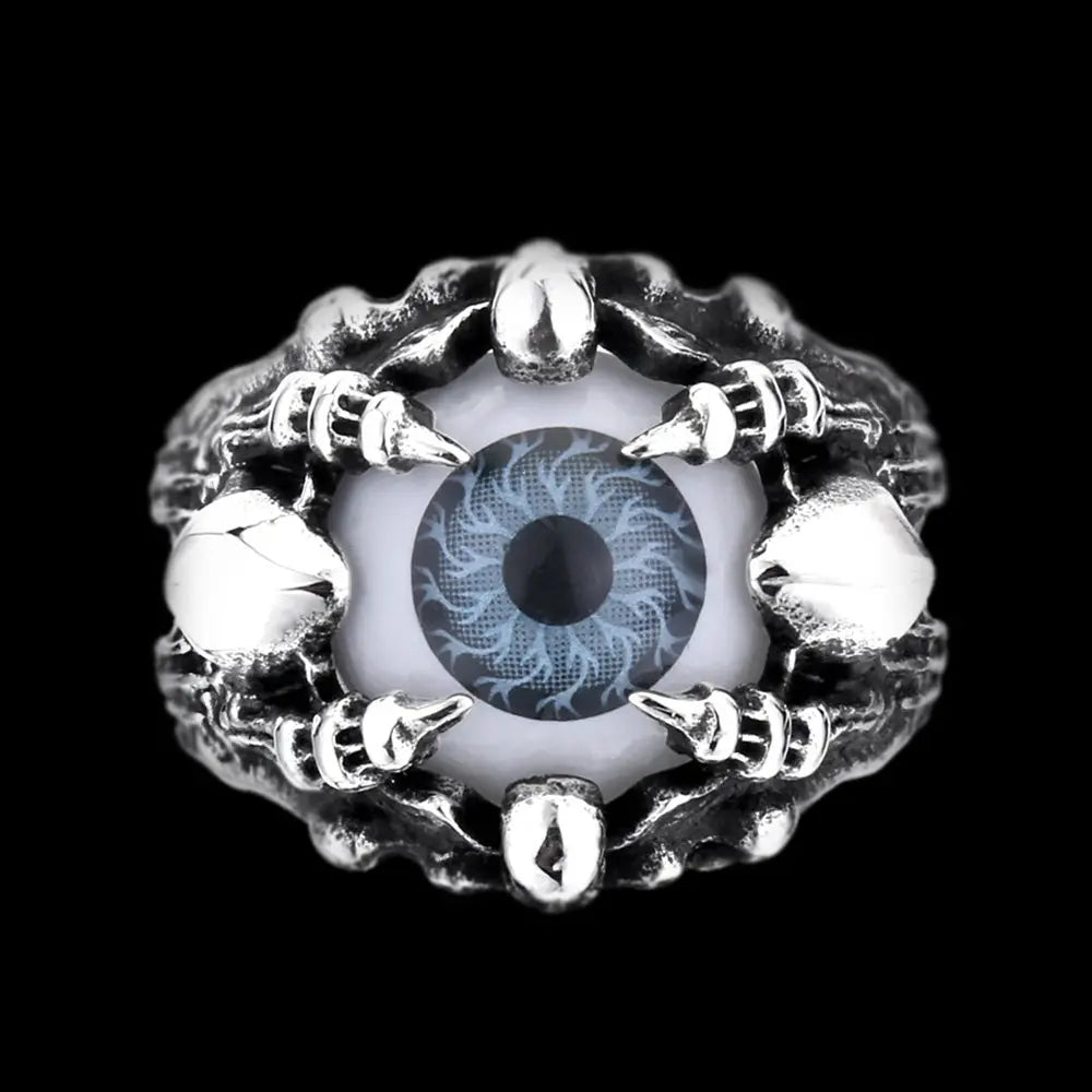 Demon's Eye Stainless Steel Skull Ring