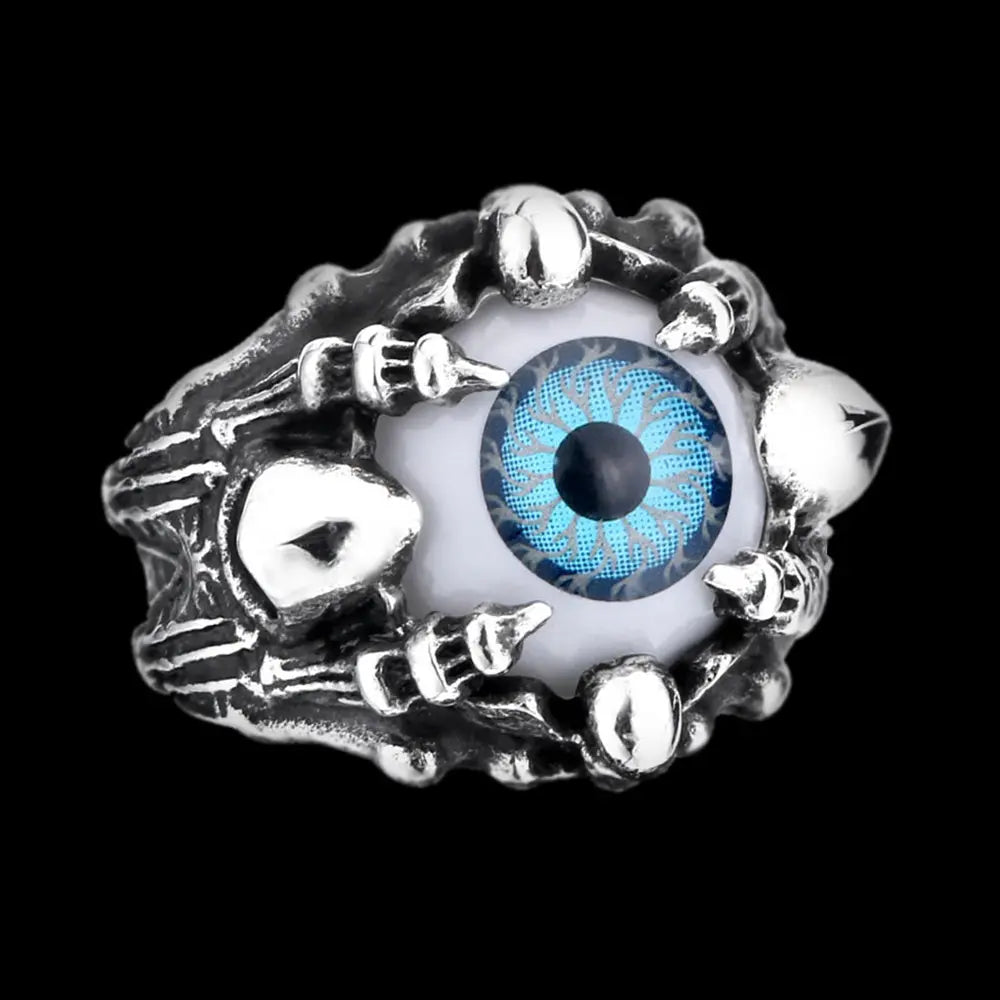 Demon's Eye Stainless Steel Skull Ring