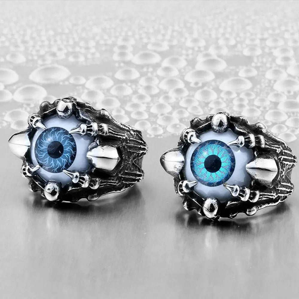 Demon's Eye Stainless Steel Skull Ring