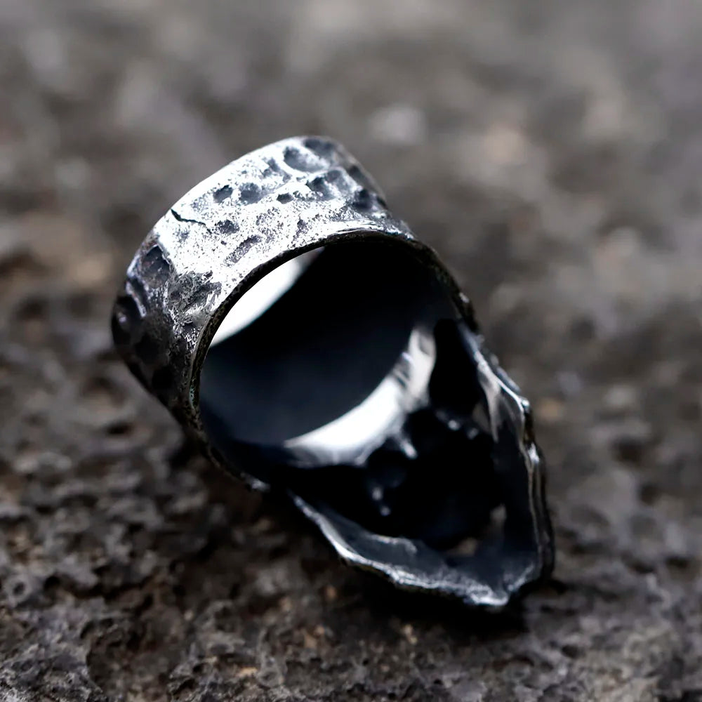 Horned Demon Skull Gothic Stainless Steel Ring