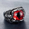 Devil's Eye Ruby Stainless Steel Ring