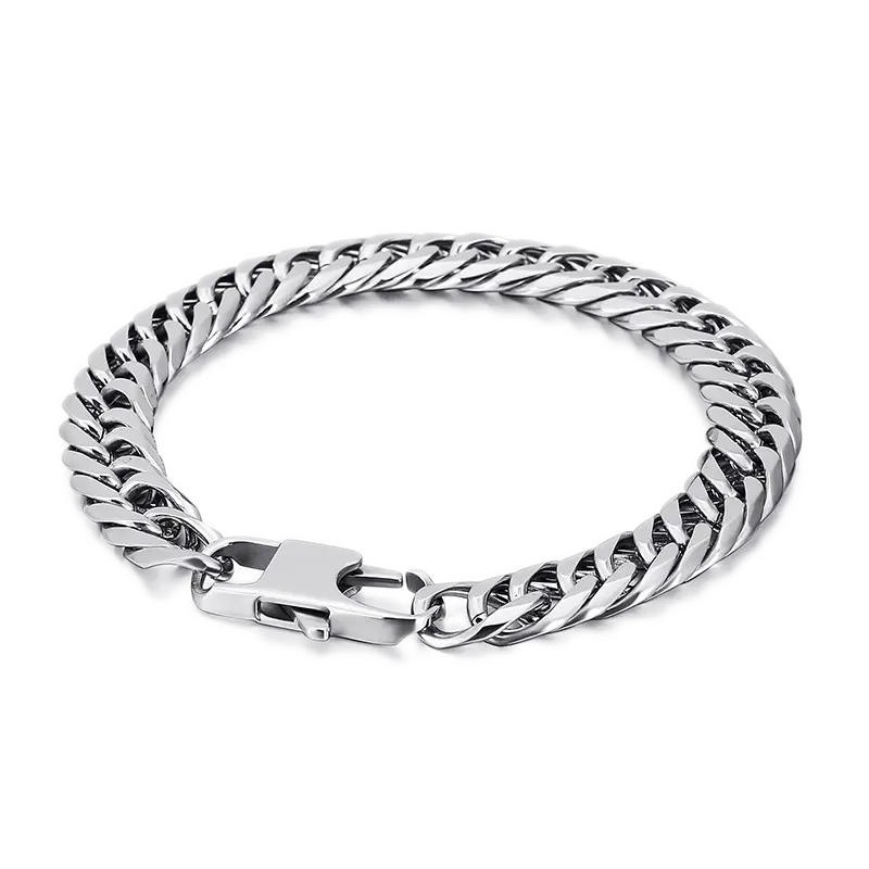 Diamond Cut Cuban Link Stainless Steel Bracelet
