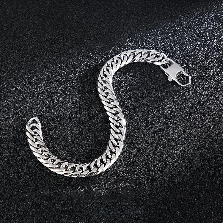 Diamond Cut Cuban Link Stainless Steel Bracelet