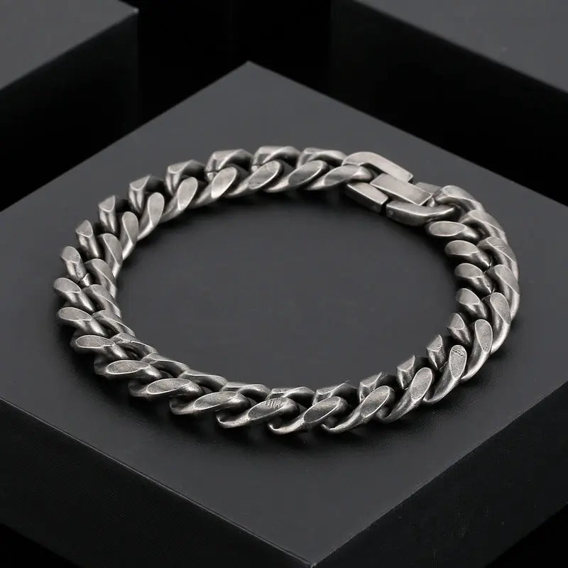 Diamond Cut Cuban Link Stainless Steel Bracelet