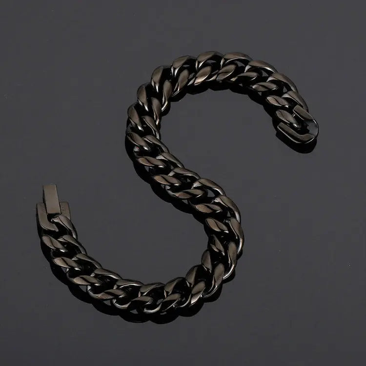 Diamond Cut Cuban Link Stainless Steel Bracelet