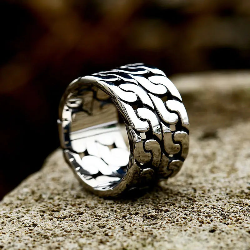 Double Chain Stainless Steel Ring