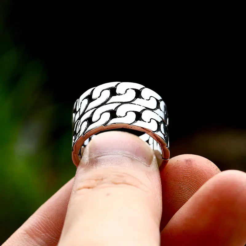 Double Chain Stainless Steel Ring
