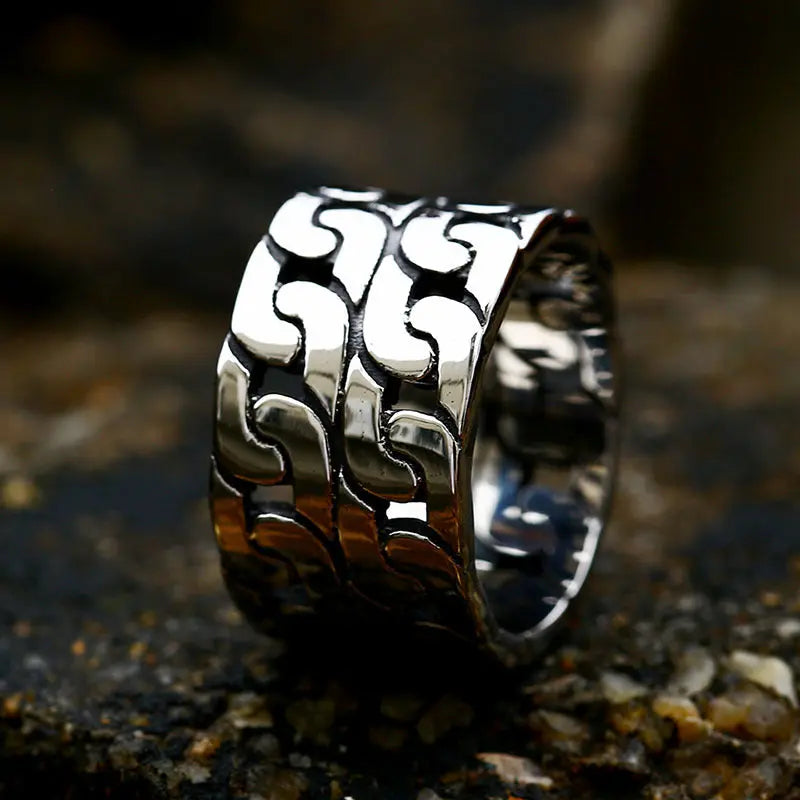 Double Chain Stainless Steel Ring