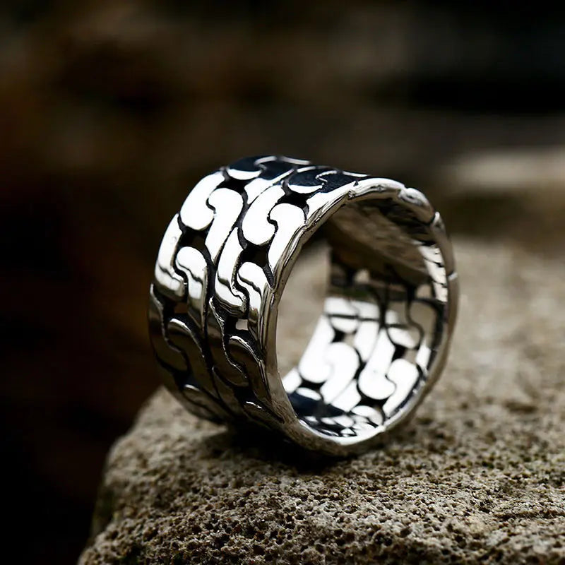 Double Chain Stainless Steel Ring