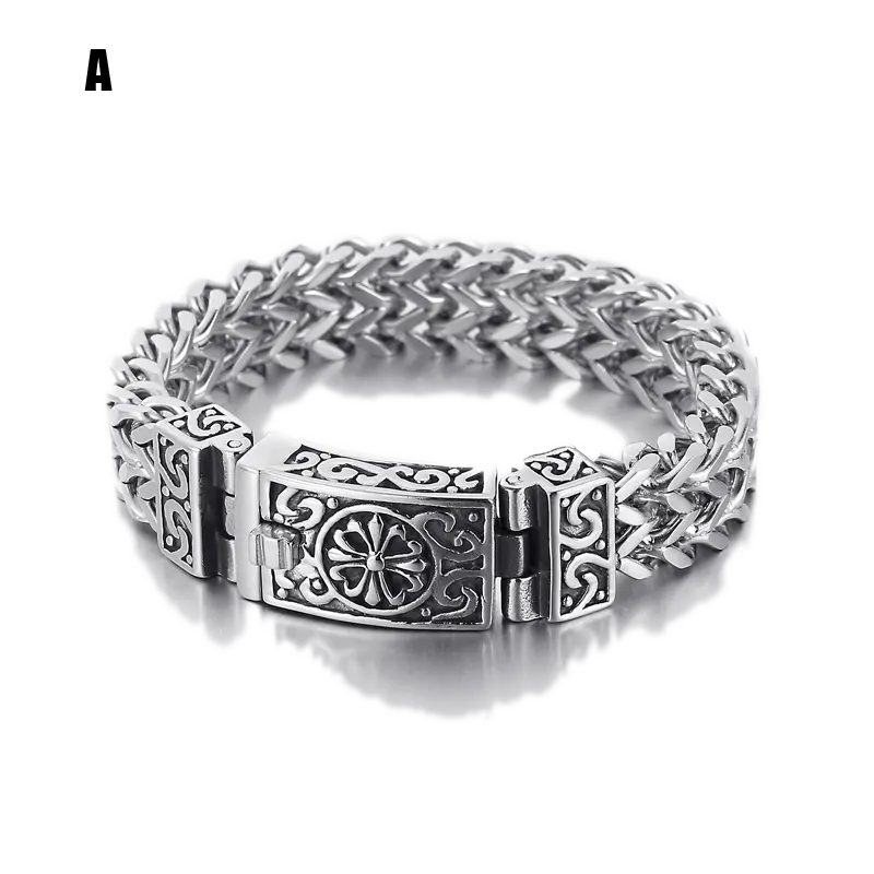 Double Layer Wheat Link Stainless Steel Bracelet
