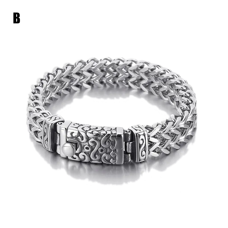 Double Layer Wheat Link Stainless Steel Bracelet