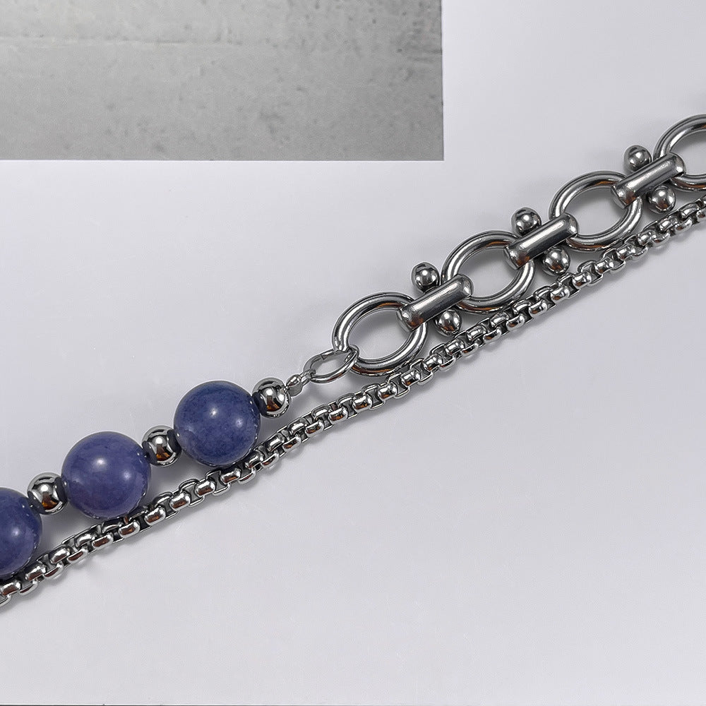 Double-Layer Chain Aventurine Bracelet