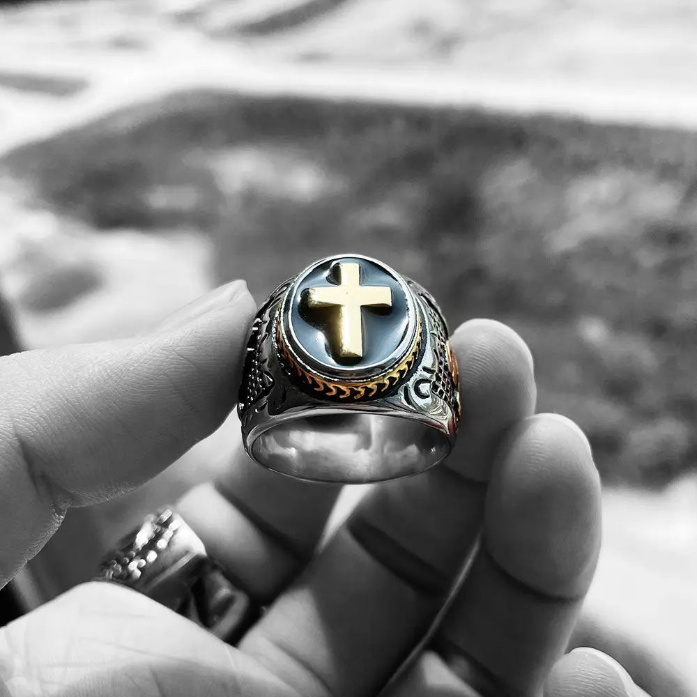 Dove & Praying Cross Ring