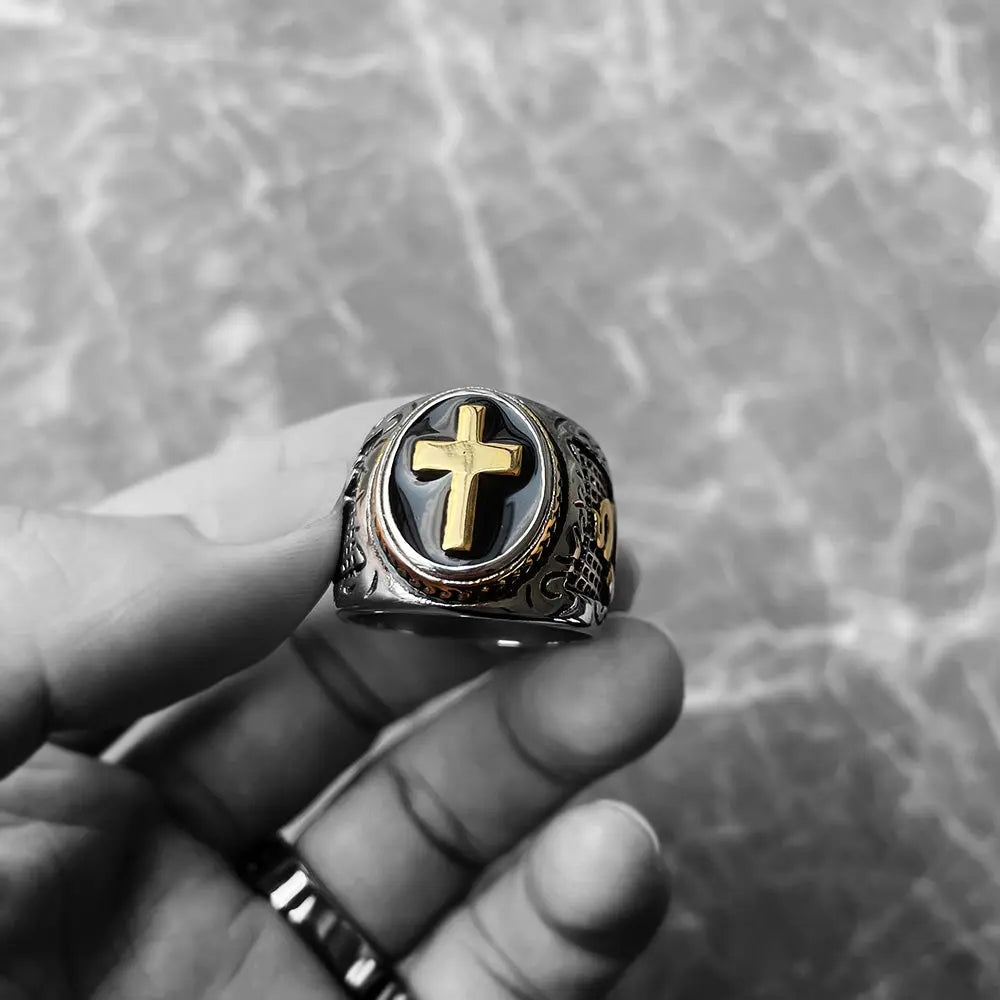 Dove & Praying Cross Ring