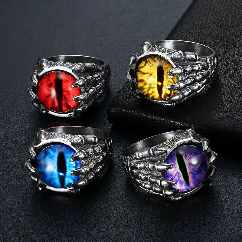 Dragon Eye Claw Stainless Steel Ring