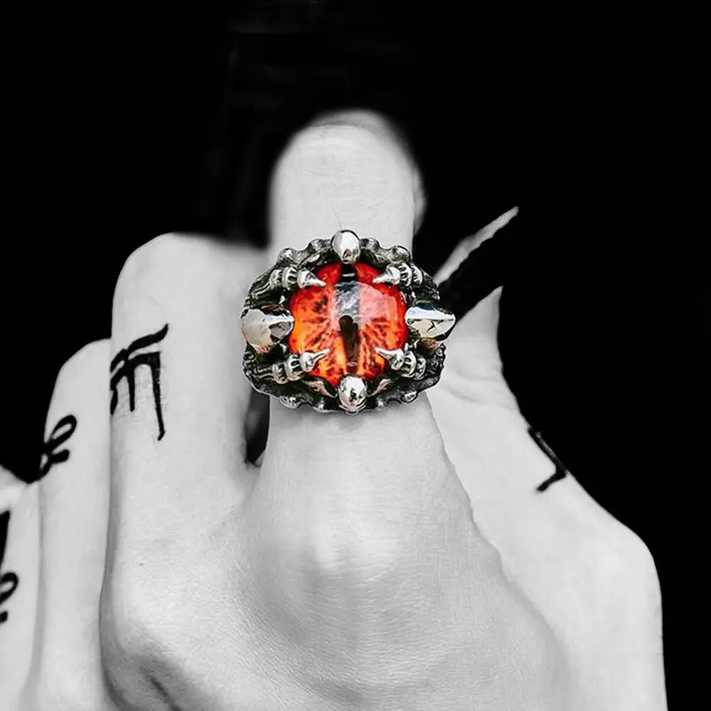 Dragon Eye Ruby Stainless Steel Ring
