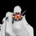Dragon Eye Ruby Stainless Steel Ring