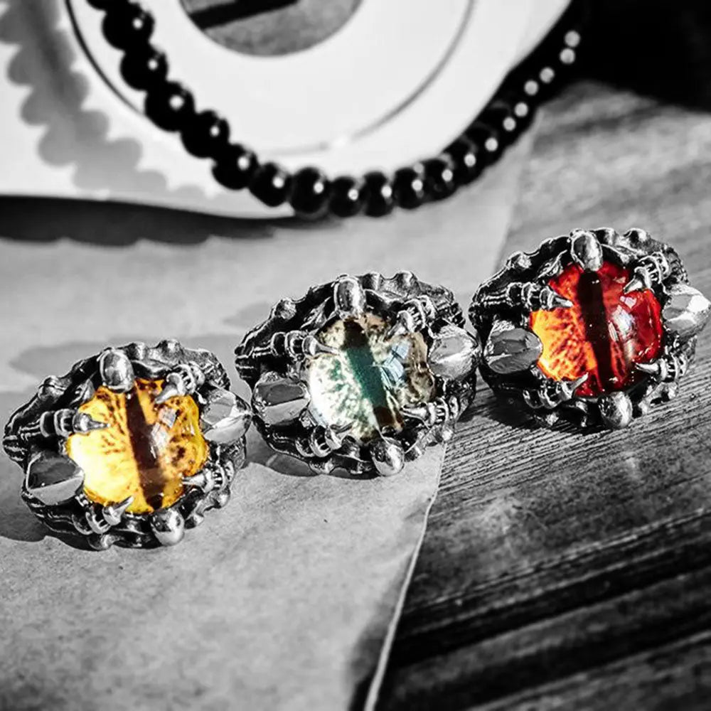 Dragon Eye Ruby Stainless Steel Ring