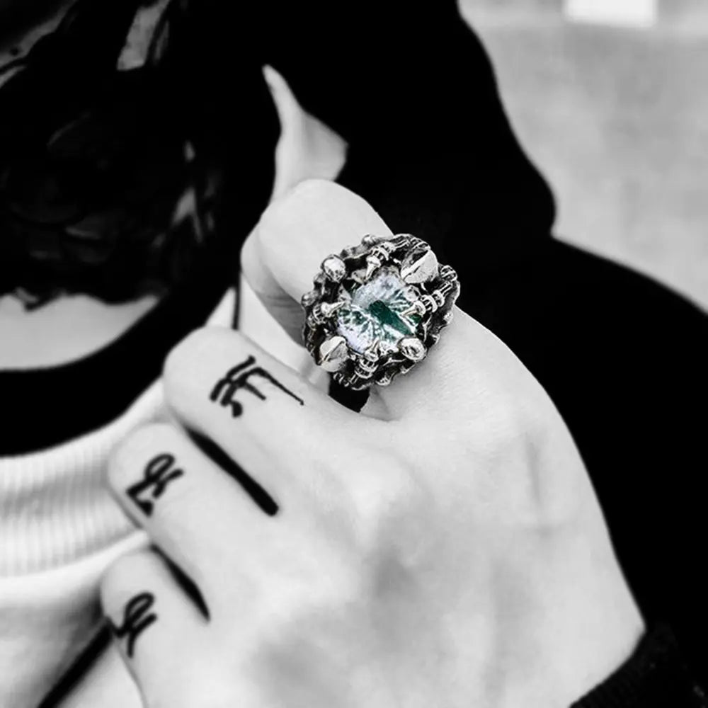 Dragon Eye Ruby Stainless Steel Ring