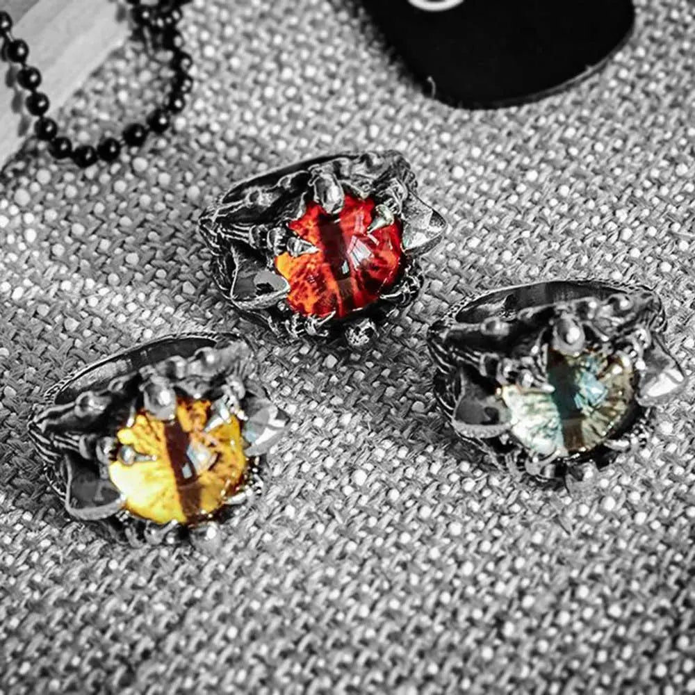 Dragon Eye Ruby Stainless Steel Ring