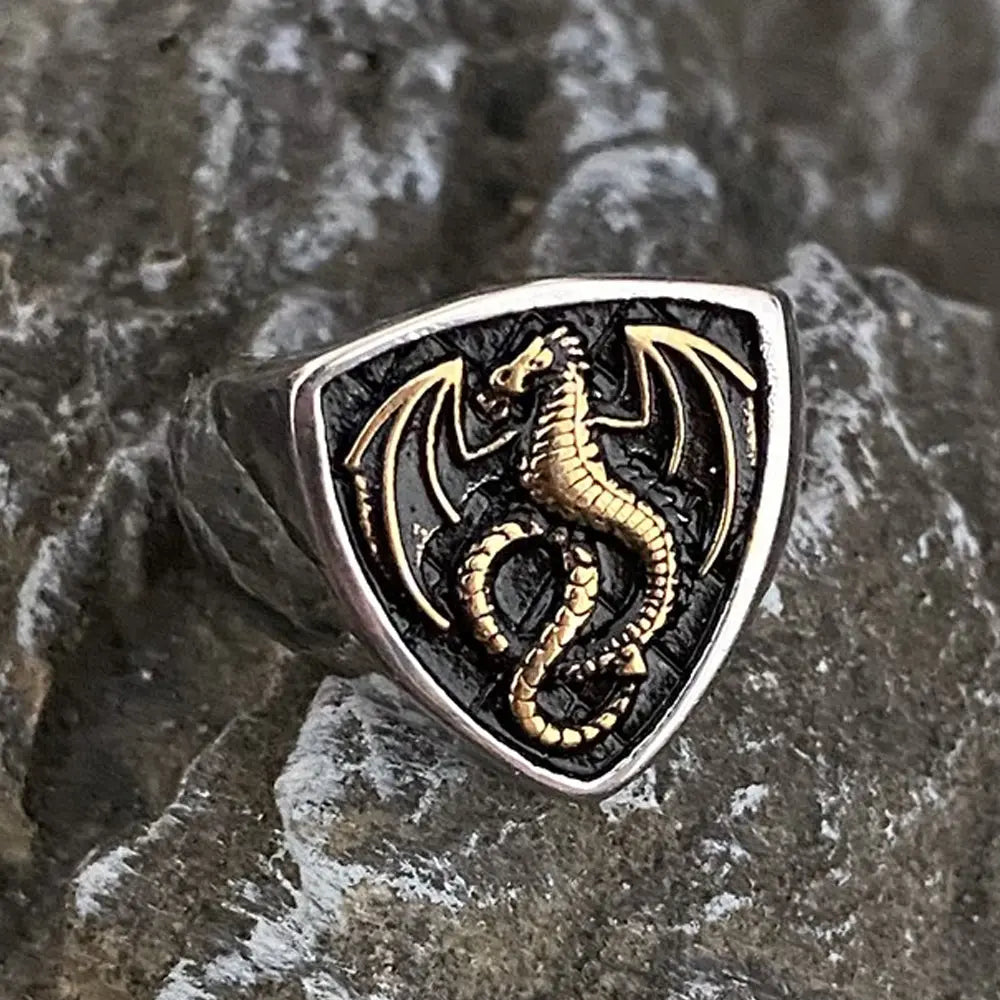 Dragon Shield Stainless Steel Ring