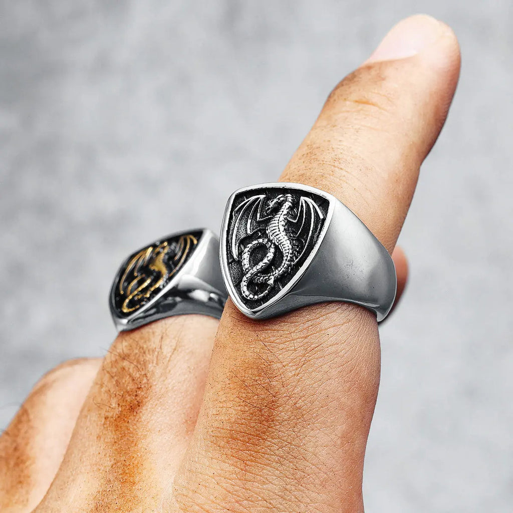 Dragon Shield Stainless Steel Ring
