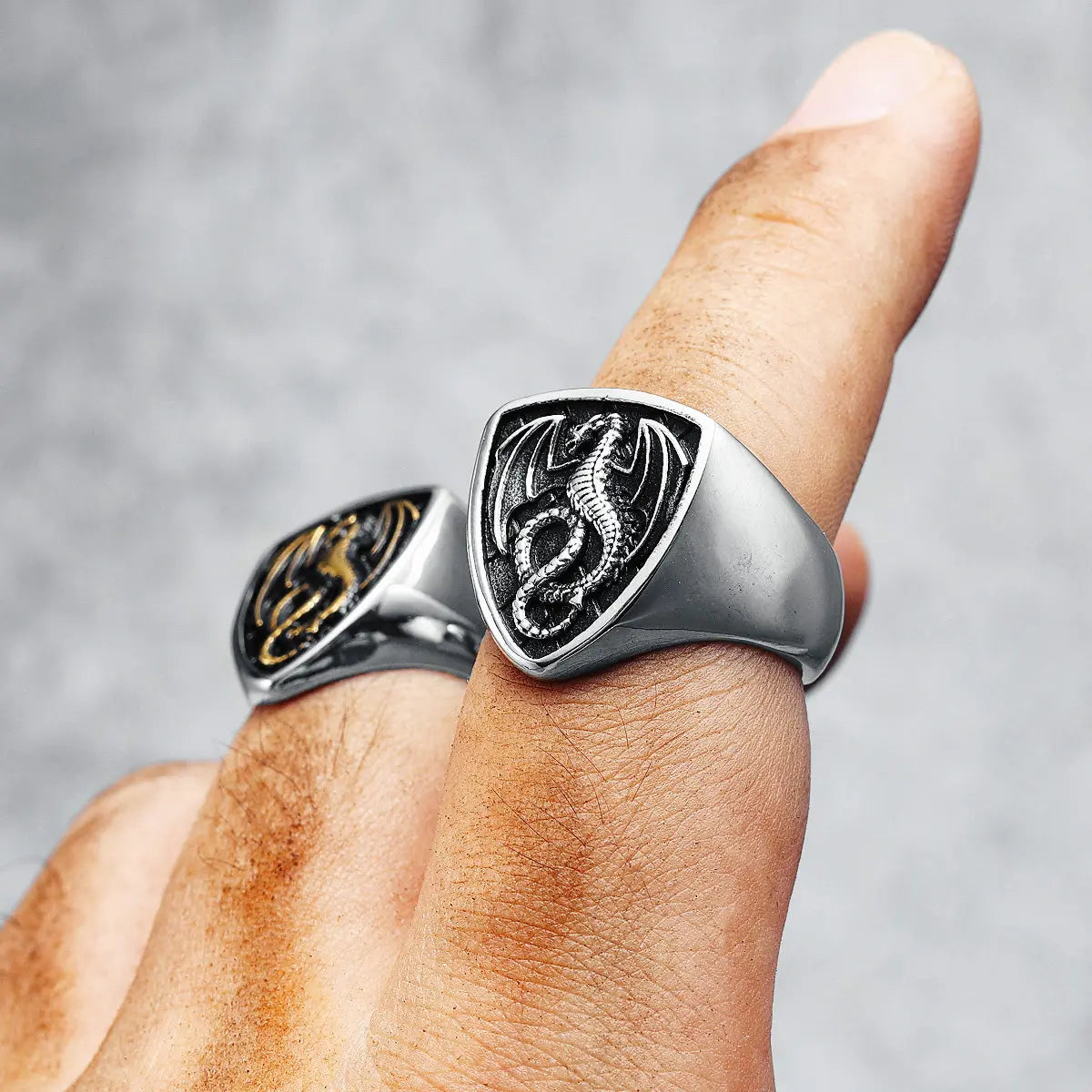 Dragon Shield Stainless Steel Ring