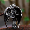 Dragon Wings Cross Skull Pendant