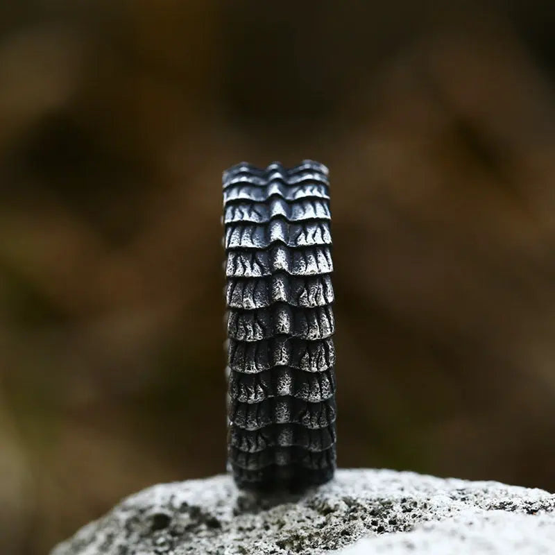 Dragon scale stainless steel ring