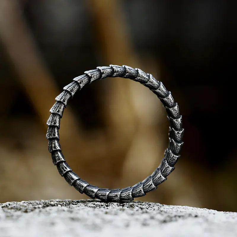 Dragon scale stainless steel ring