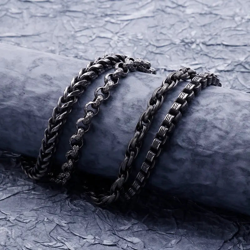 Dual Layer Box Link Stainless Steel Bracelet