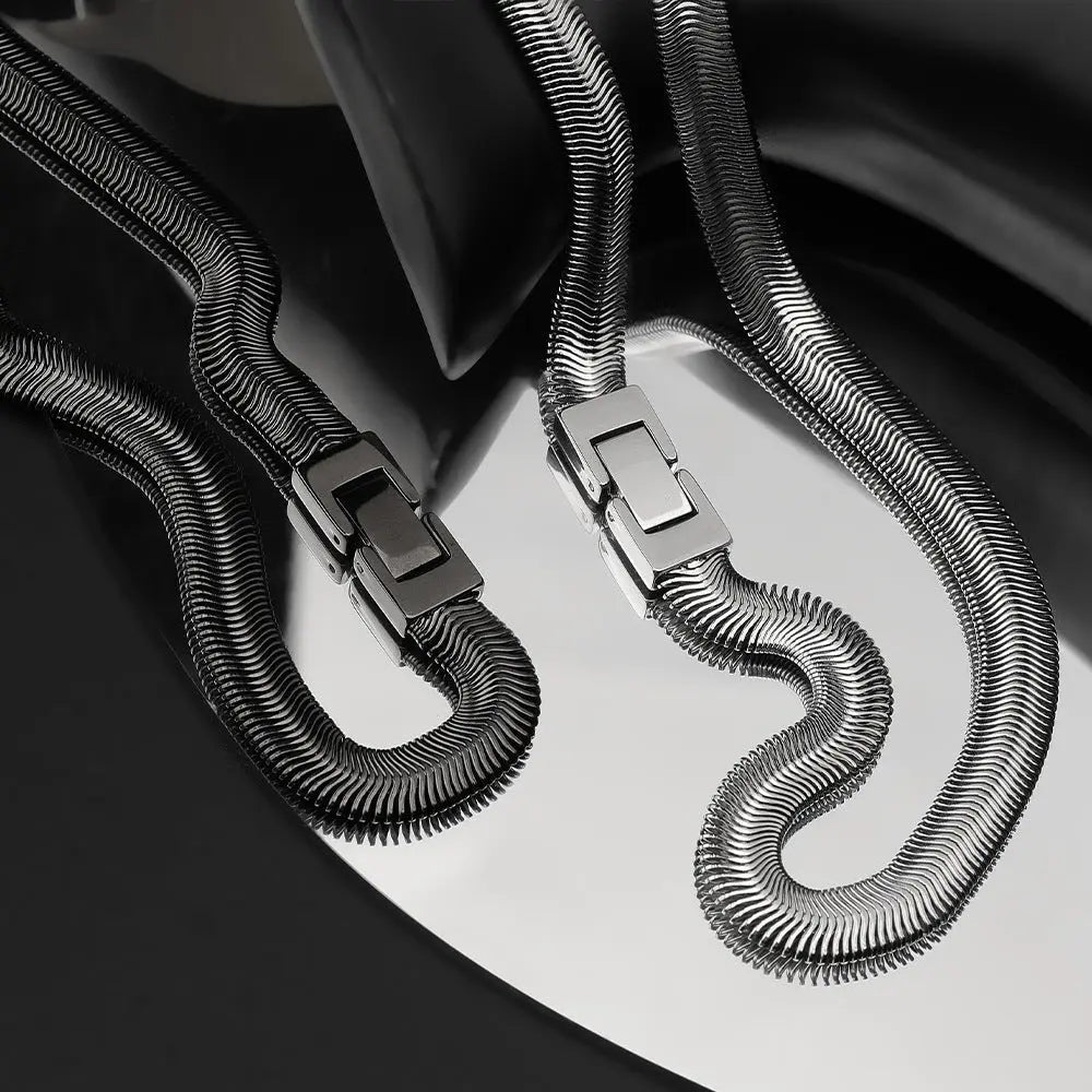 Dual Layer Snake Bone Stainless Steel Chain