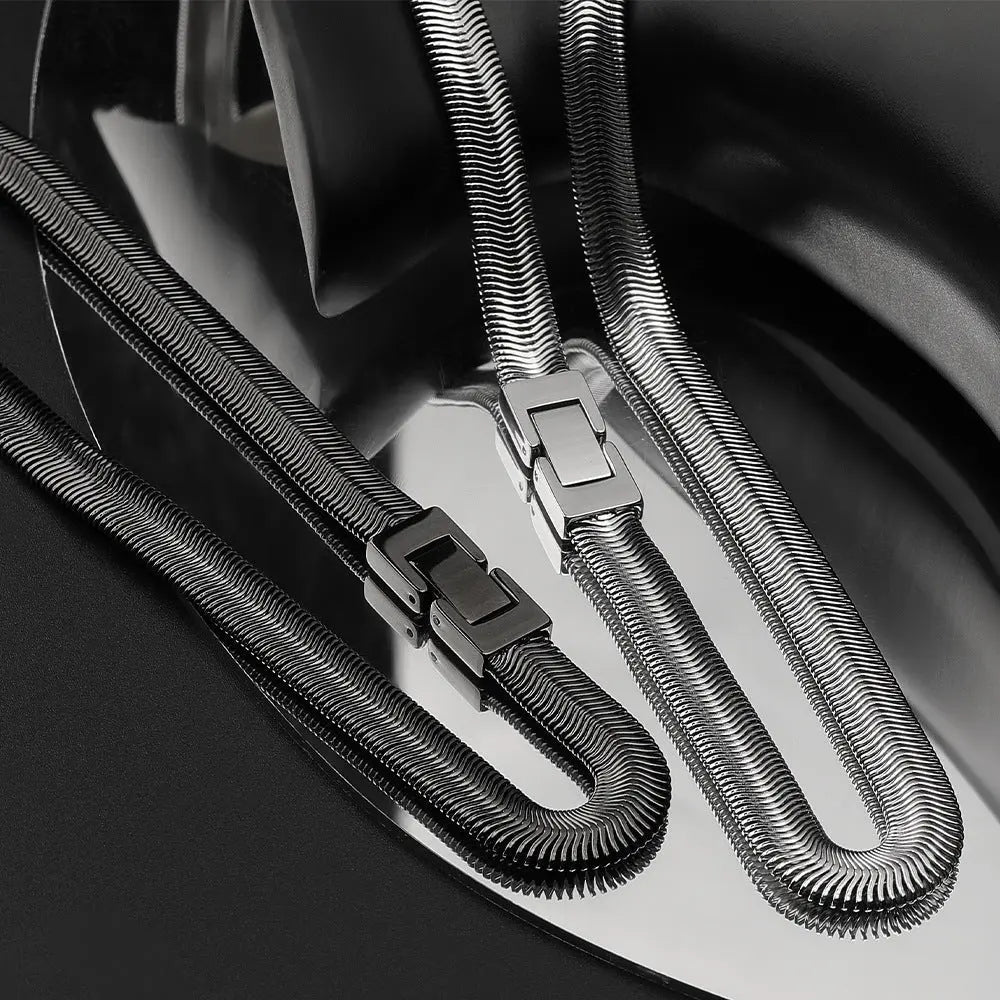 Dual Layer Snake Bone Stainless Steel Chain