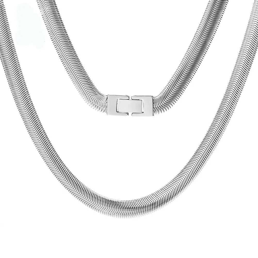 Dual Layer Snake Bone Stainless Steel Chain