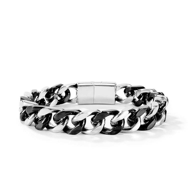 Dual-Tone Thick Snake Bone Chain Bracelet