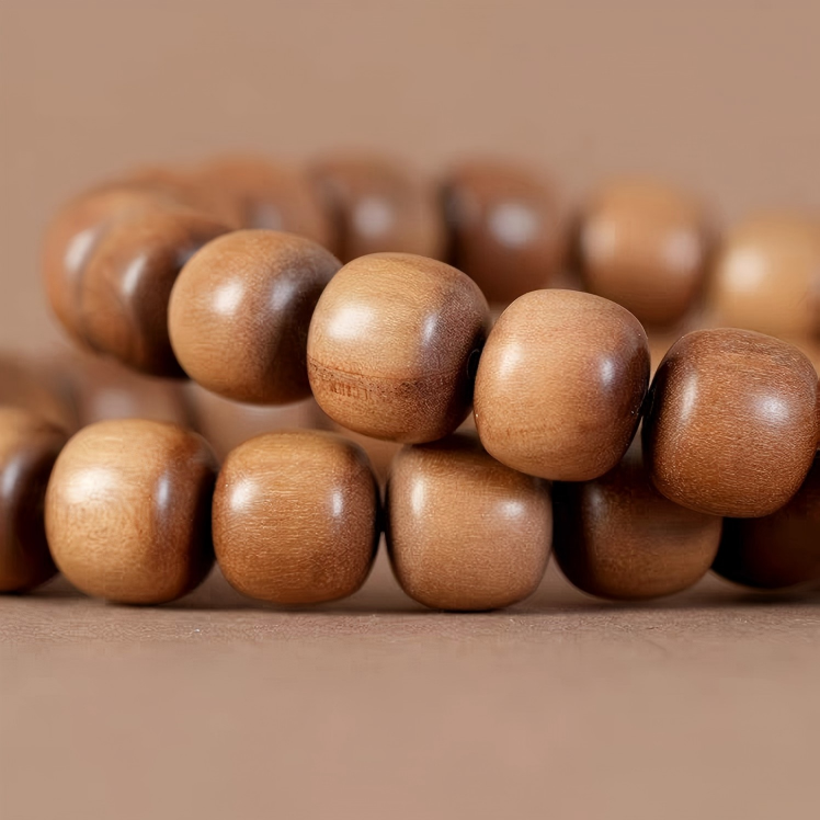 Mysore Sandalwood Barrel Bead Bracelet-Still · Deep Reserve