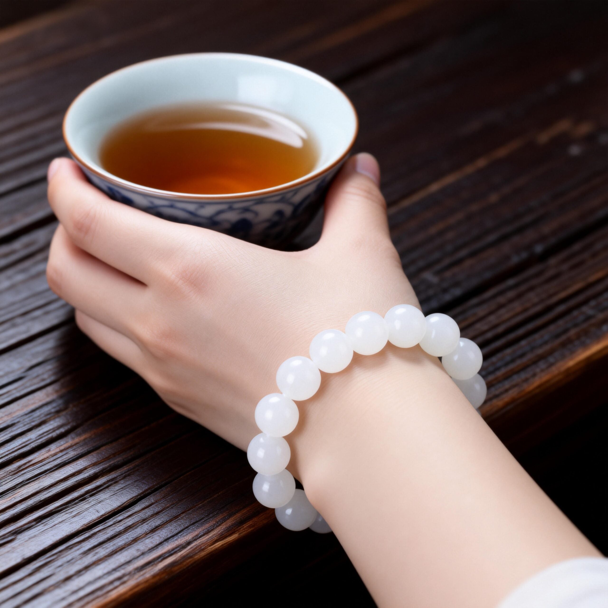 White Jade · Pure Hetian Nephrite Bracelet — Quiet