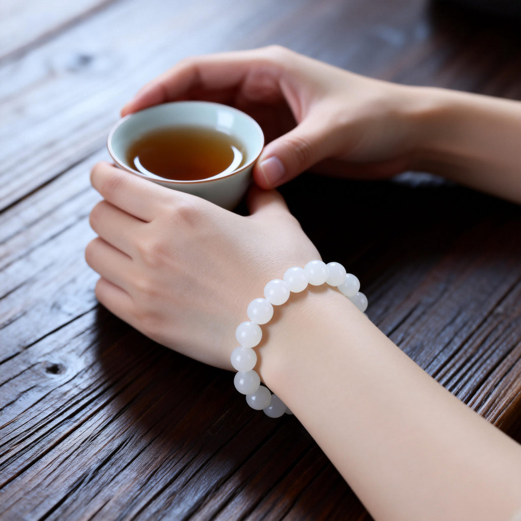 White Jade · Pure Hetian Nephrite Bracelet — Quiet
