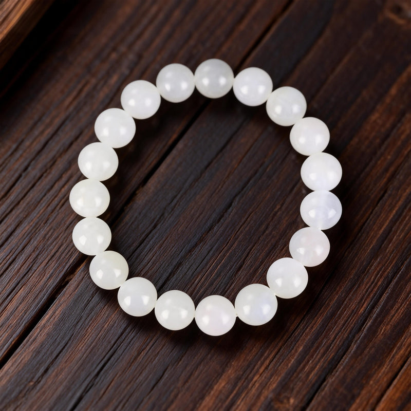 White Jade · Pure Hetian Nephrite Bracelet — Quiet