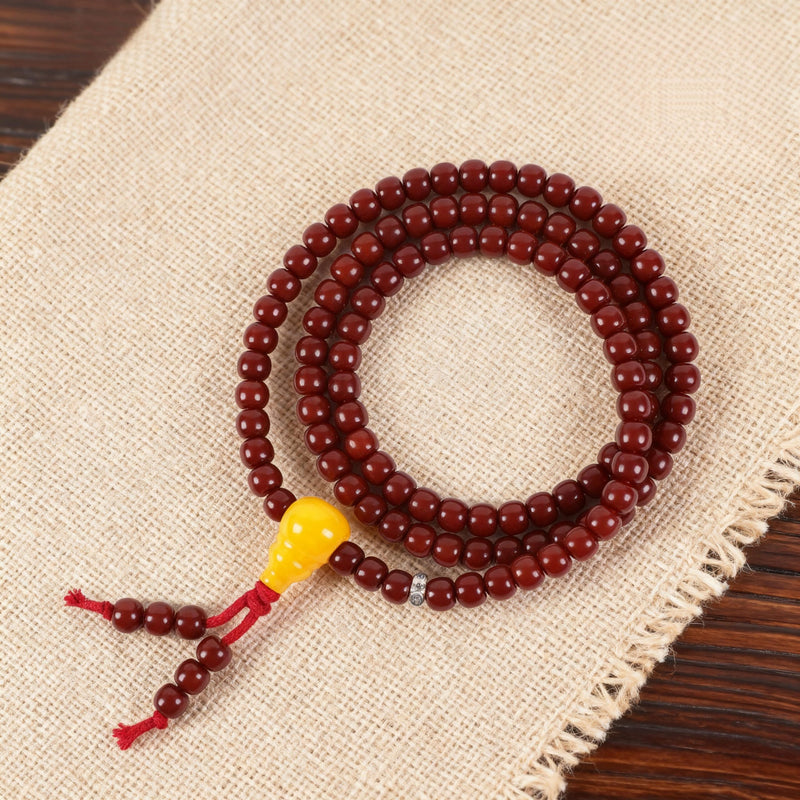 Red Bodhi Hand Mala — Trace