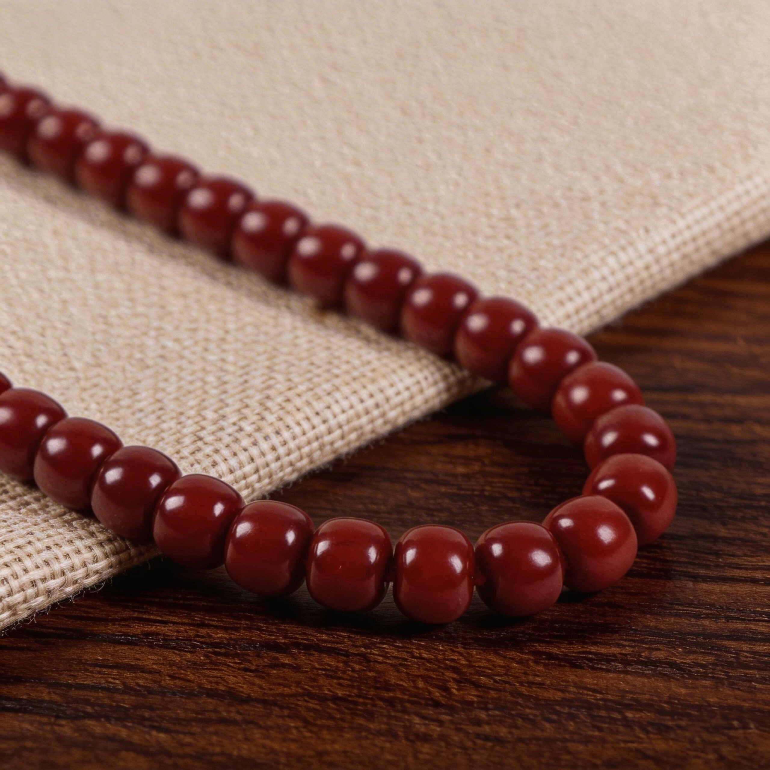 Red Bodhi Hand Mala — Trace