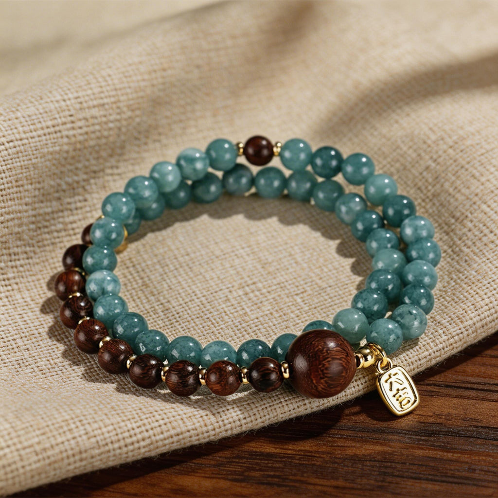 Sandalwood & Agate Beaded Bracelet-Balance