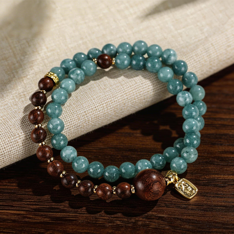 Sandalwood & Agate Beaded Bracelet-Balance